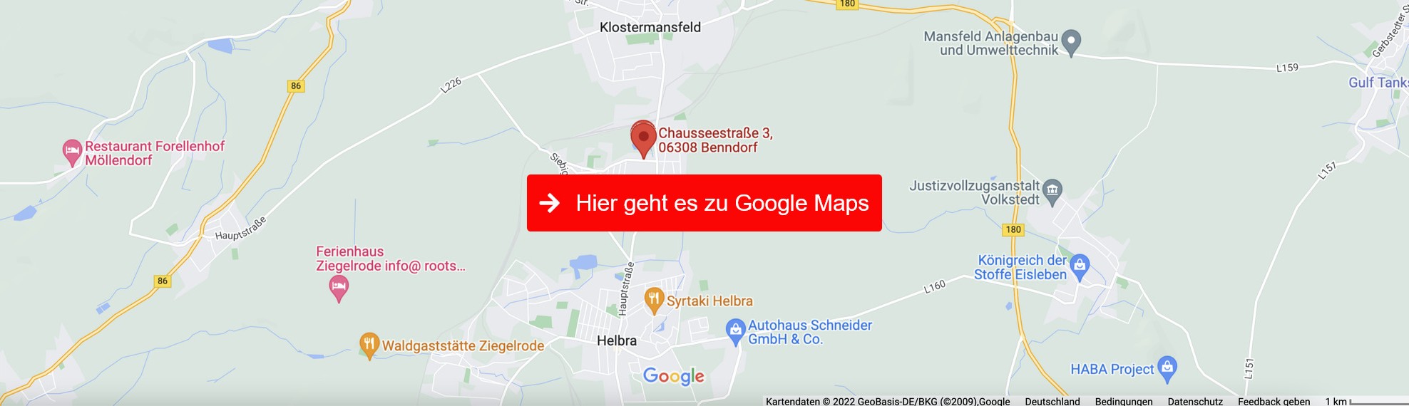 Kartenausschnitt: Chausseestraße 3, 06308 Benndorf